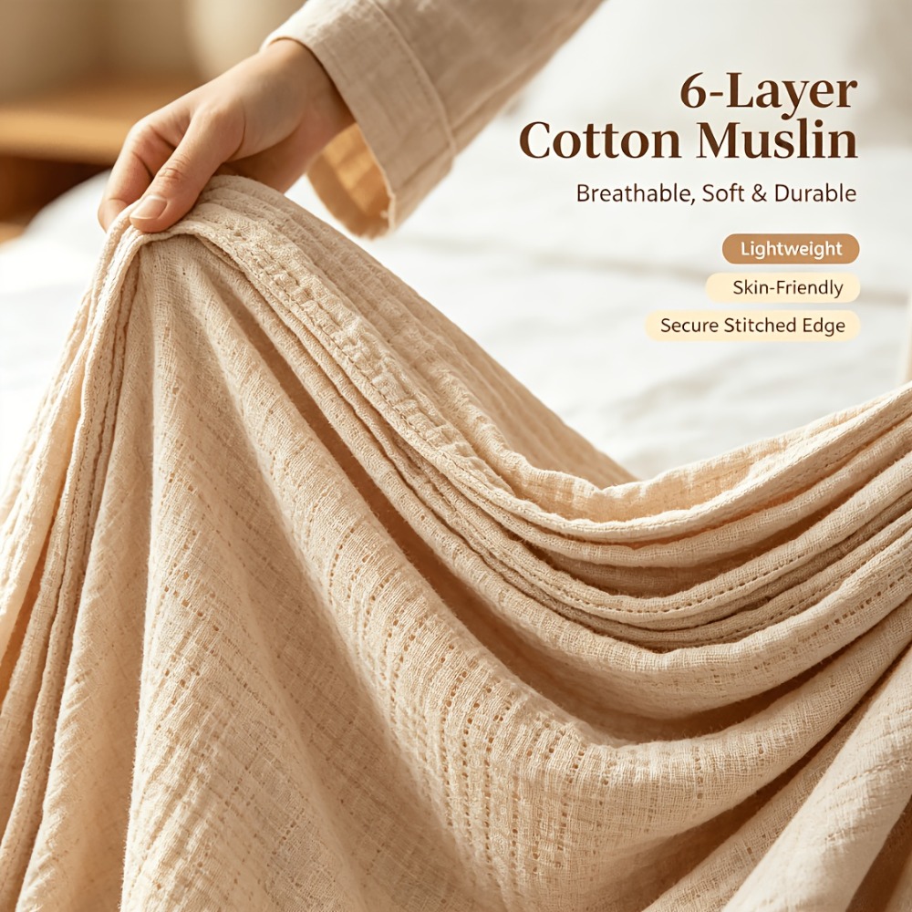 ผ้าห่มมัสลิน 100% ผ้าฝ้าย น้ำห - Muslin Cotton Bedspread บทวิจารณ์และราคา