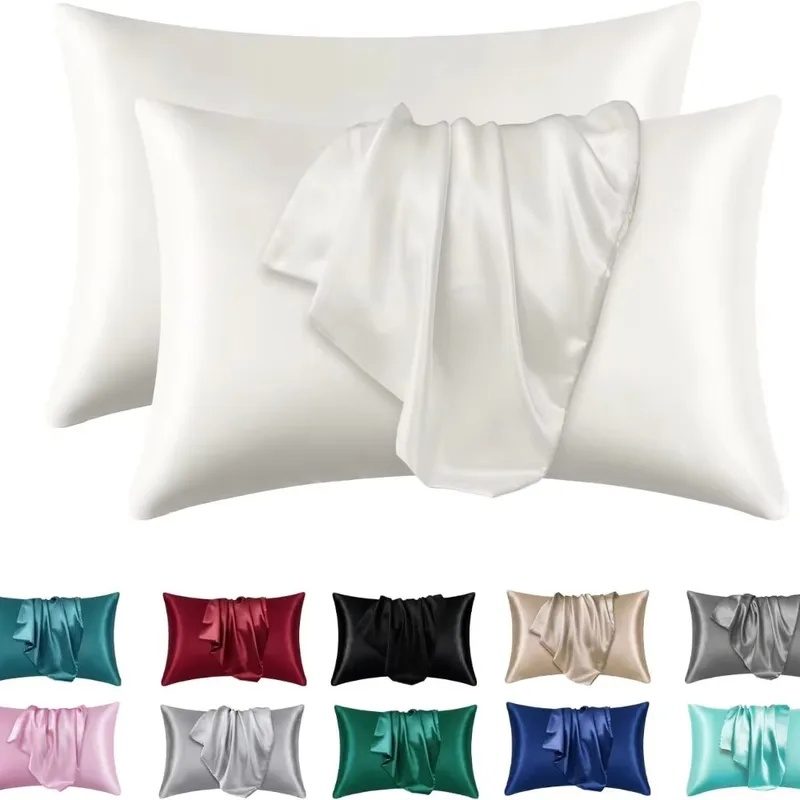 ปลอกหมอนผ้าไหมซาติน 1/2 ชิ้น ส - Satin Silk Pillowcase Hair Skin บทวิจารณ์และราคา