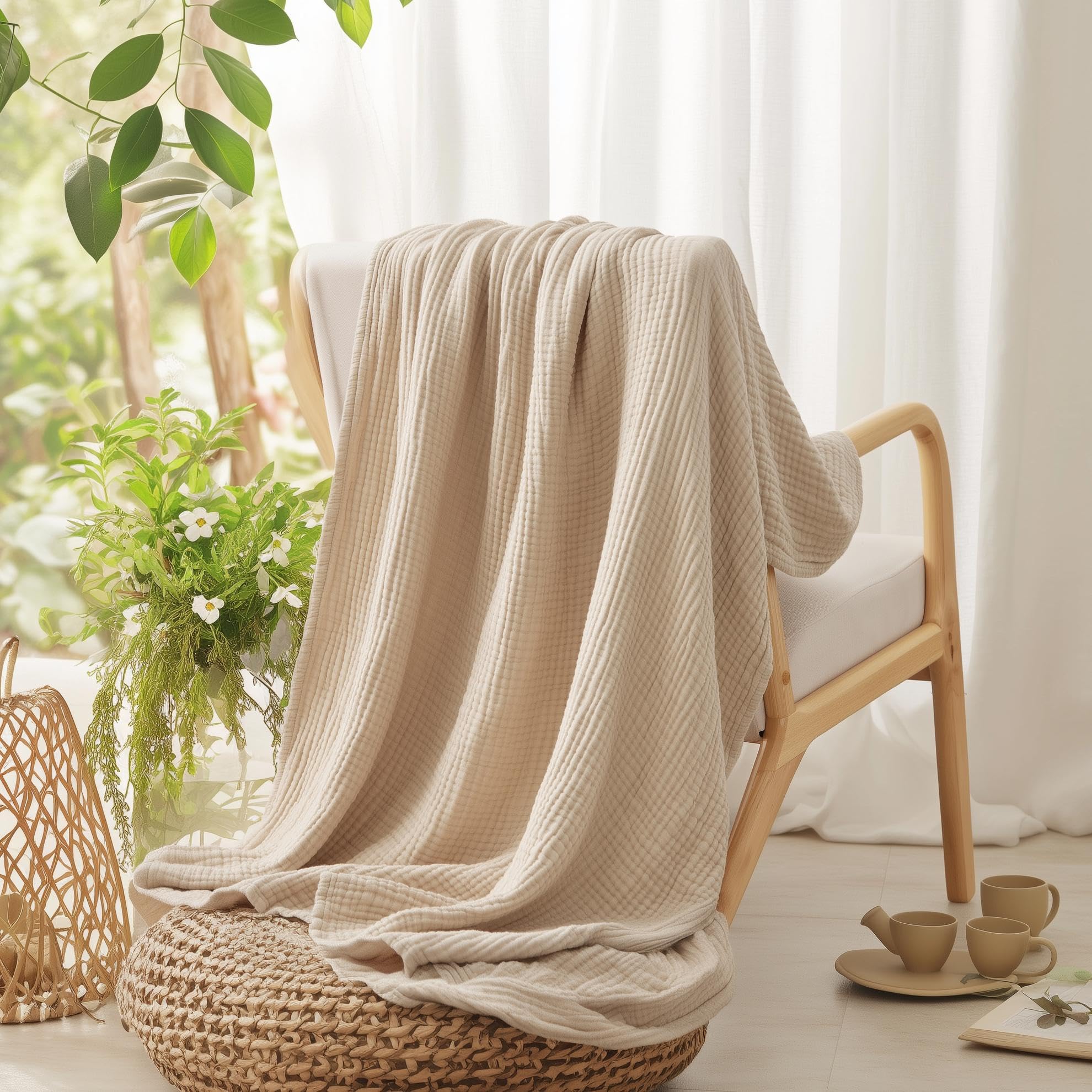 ผ้าห่มผ้าฝ้าย 100% สำหรับเตียง - Muslin Cotton Bedspread บทวิจารณ์และราคา