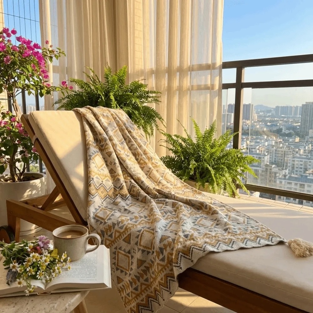 ผ้าห่มถักลายวินเทจสไตล์โบโฮ ผ้ - Boho Throw Blanket Fringe บทวิจารณ์และราคา