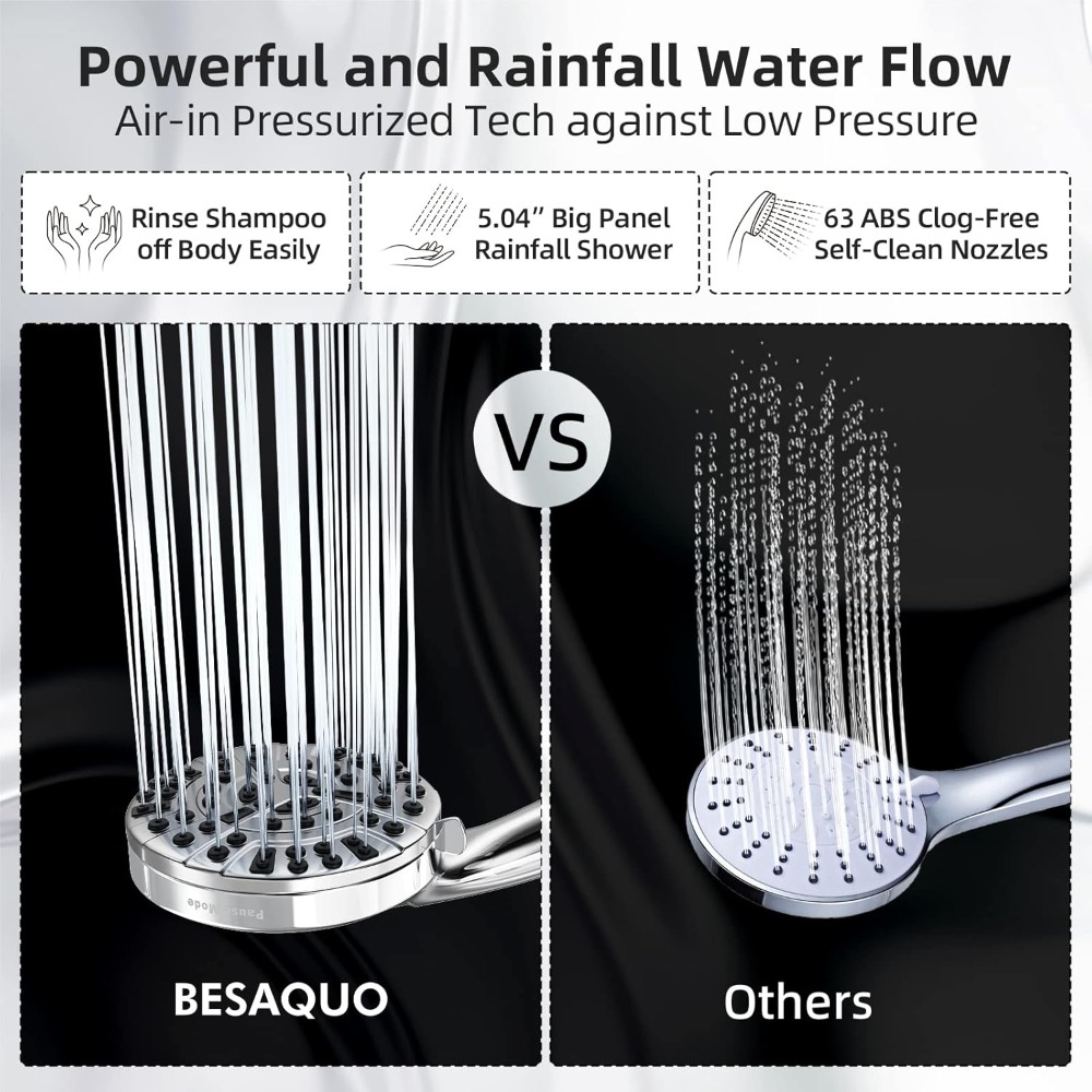 หัวฝักบัวแรงดันสูง 10 ฟังก์ชั่ - High Pressure Shower Head Handheld บทวิจารณ์และราคา