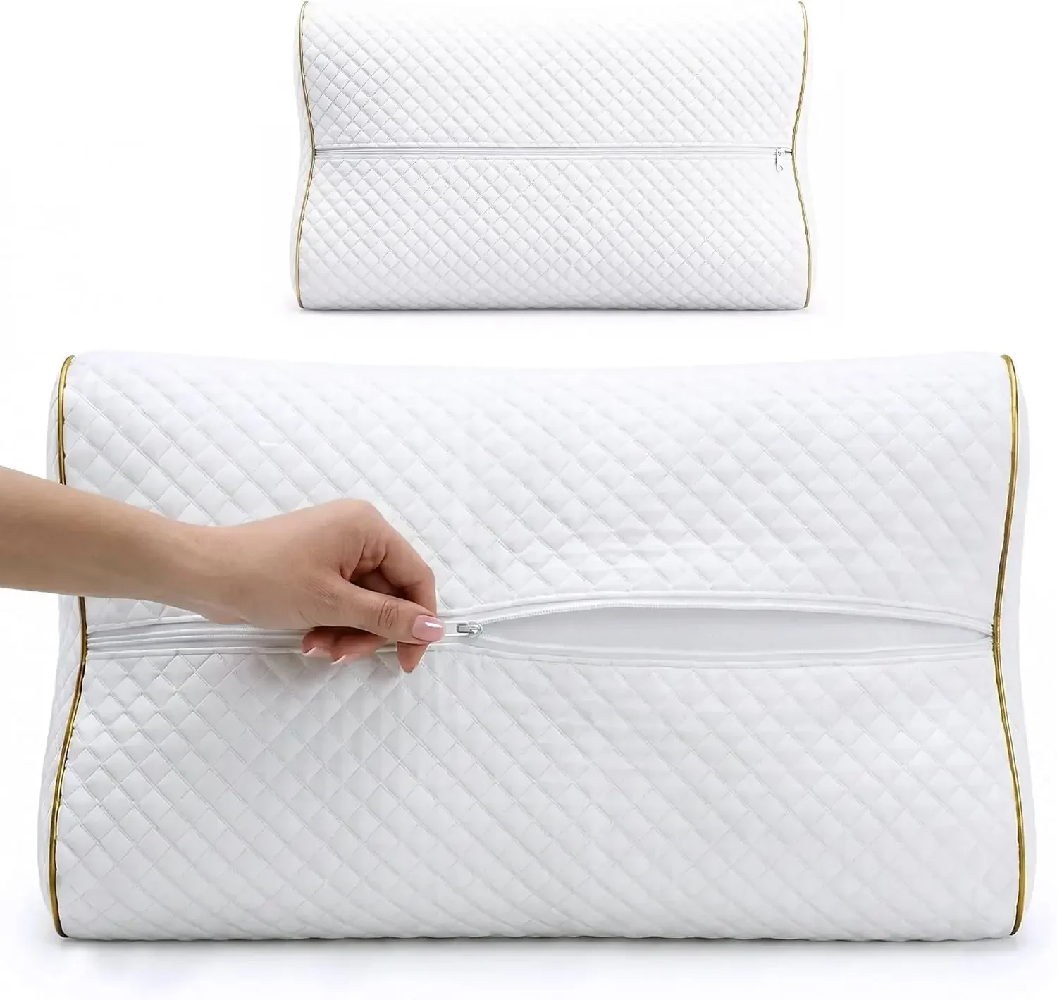 หมอนเมมโมรี่โฟมขนาดควีนแพ็คคู่ - Memory Foam Orthopedic Pillow Neck Pain บทวิจารณ์และราคา