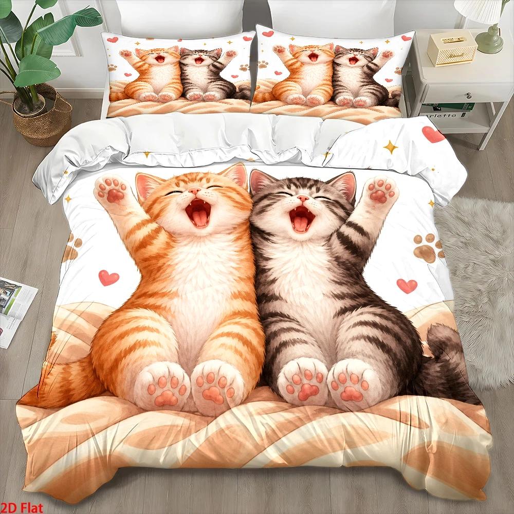 ชุดผ้าปูที่นอนลายแมวน่ารัก 3 ช - Duvet Cover Sets With Zipper บทวิจารณ์และราคา