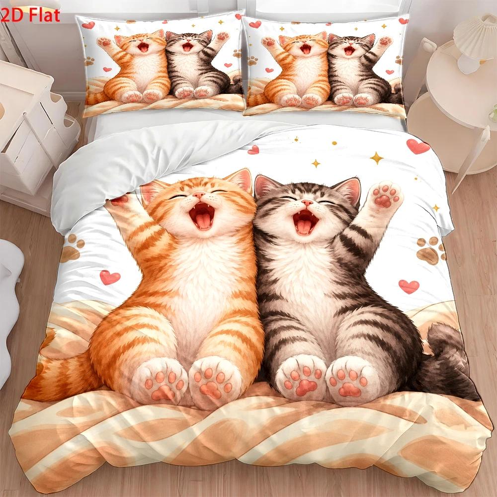 ชุดผ้าปูที่นอนลายแมวน่ารัก 3 ช - Duvet Cover Sets With Zipper บทวิจารณ์และราคา