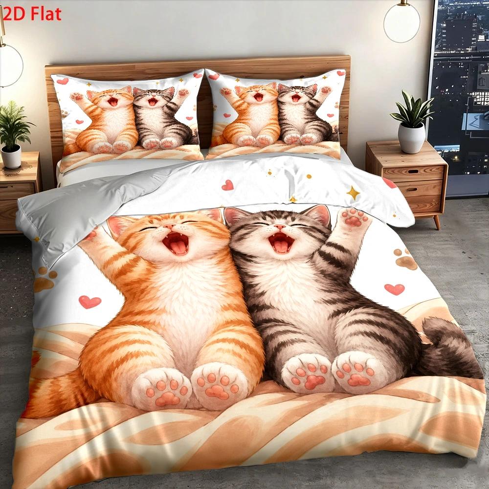 ชุดผ้าปูที่นอนลายแมวน่ารัก 3 ช - Duvet Cover Sets With Zipper บทวิจารณ์และราคา