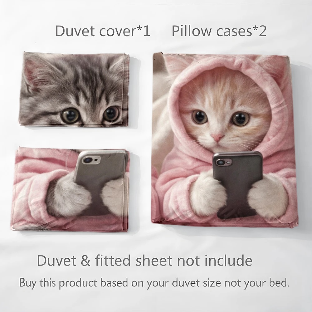 ชุดผ้าปูที่นอนลายแมวน่ารัก 3 ช - Duvet Cover Sets With Zipper บทวิจารณ์และราคา