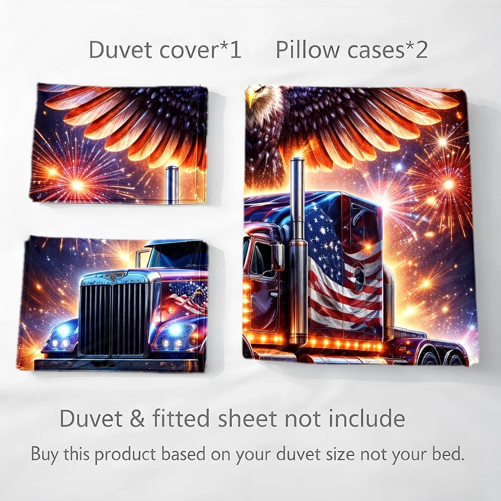 ชุดผ้าปูที่นอนลายอีเกิลธีมรถบร - Duvet Cover Sets With Zipper บทวิจารณ์และราคา