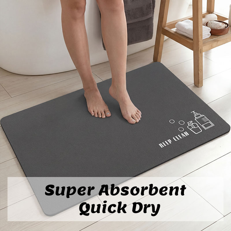แผ่นรองอาบน้ำไดอะตอมไมต์ ดูดซั - Quick Dry Diatomite Bath Mat บทวิจารณ์และราคา