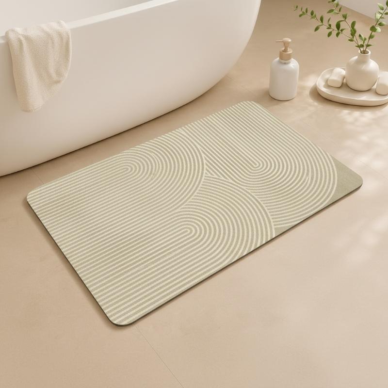พรมเช็ดเท้าไดอะตอมไมต์ลายทางสี - Quick Dry Diatomite Bath Mat บทวิจารณ์และราคา