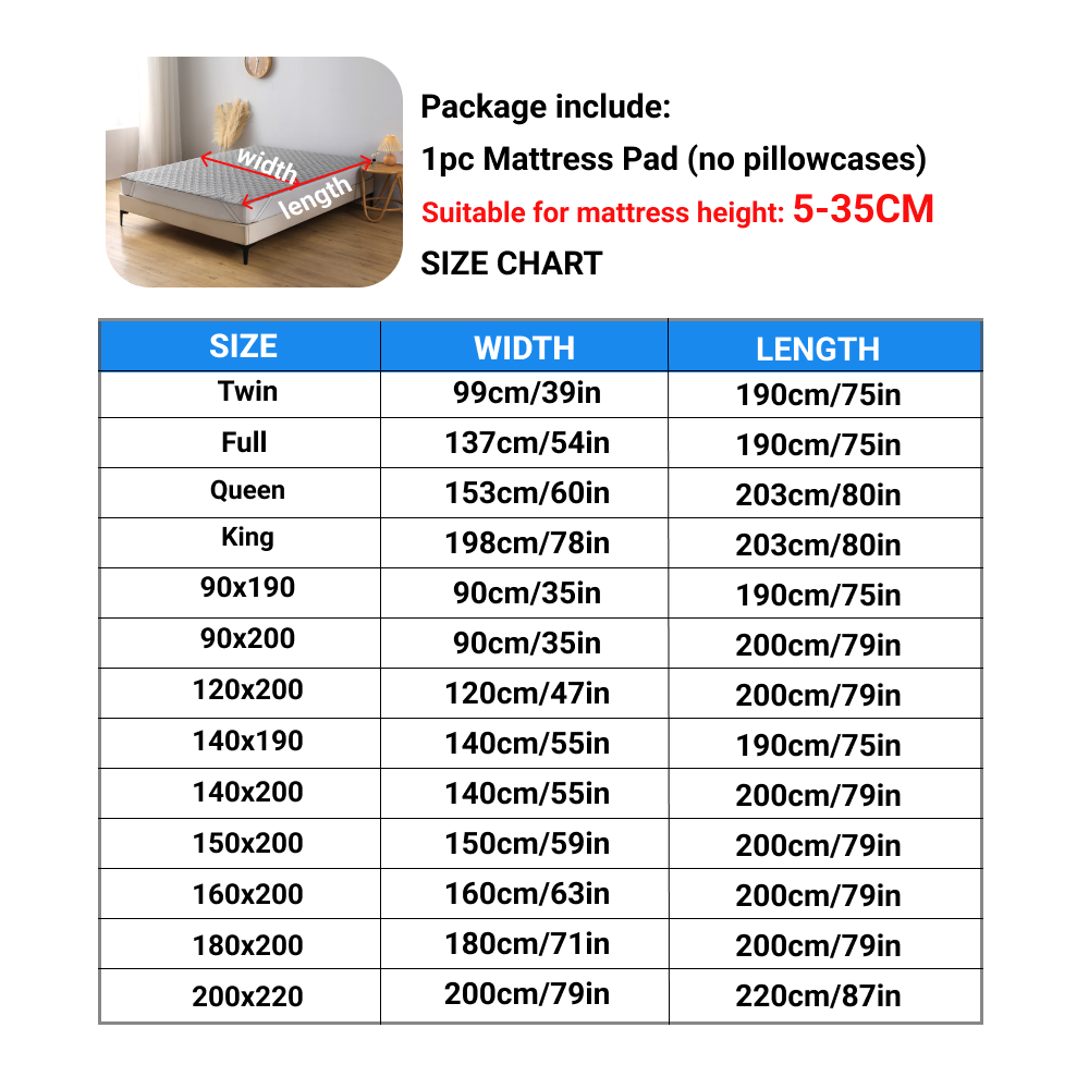 ผ้าคลุมที่นอนกันน้ําพร้อมแถบยา - Waterproof Mattress Protector Breathable บทวิจารณ์และราคา