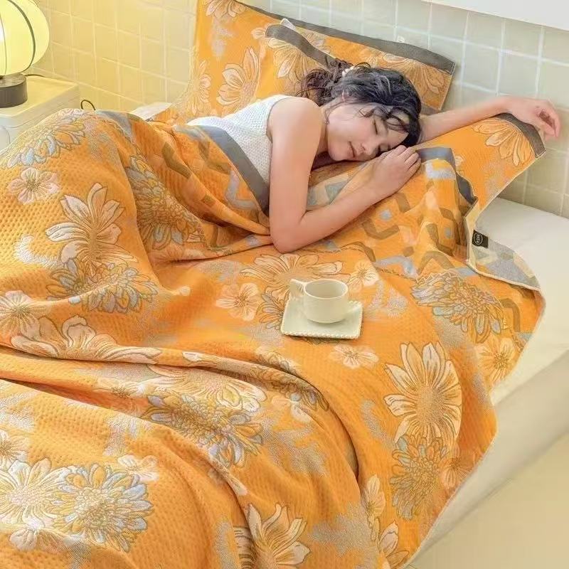 ผ้าห่มมัสลิน 6 ชั้น ขนาดควีนไซ - Muslin Cotton Bedspread บทวิจารณ์และราคา