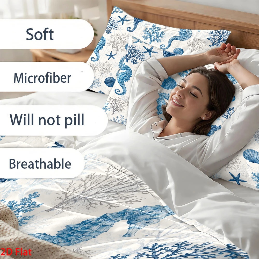 ชุดผ้าปูที่นอนลายปะการังสไตล์ม - Duvet Cover Sets With Zipper บทวิจารณ์และราคา