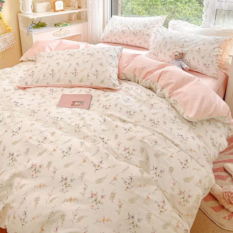 ชุดเครื่องนอนลายดอกไม้สีชมพูแบ - Aesthetic Floral Duvet Cover บทวิจารณ์และราคา