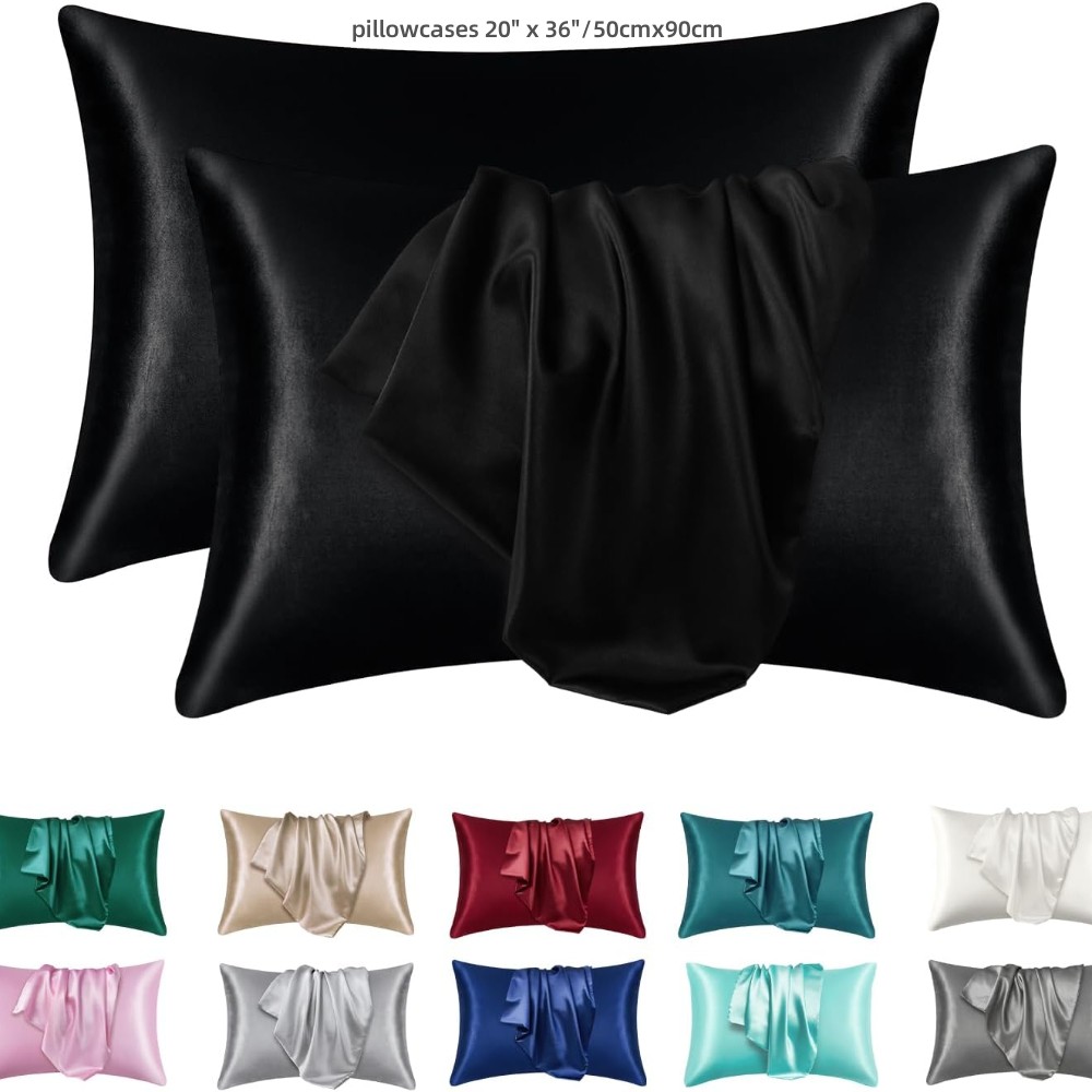 ปลอกหมอนซาติน 2 แพ็คสําหรับผมแ - Satin Silk Pillowcase Hair Skin บทวิจารณ์และราคา