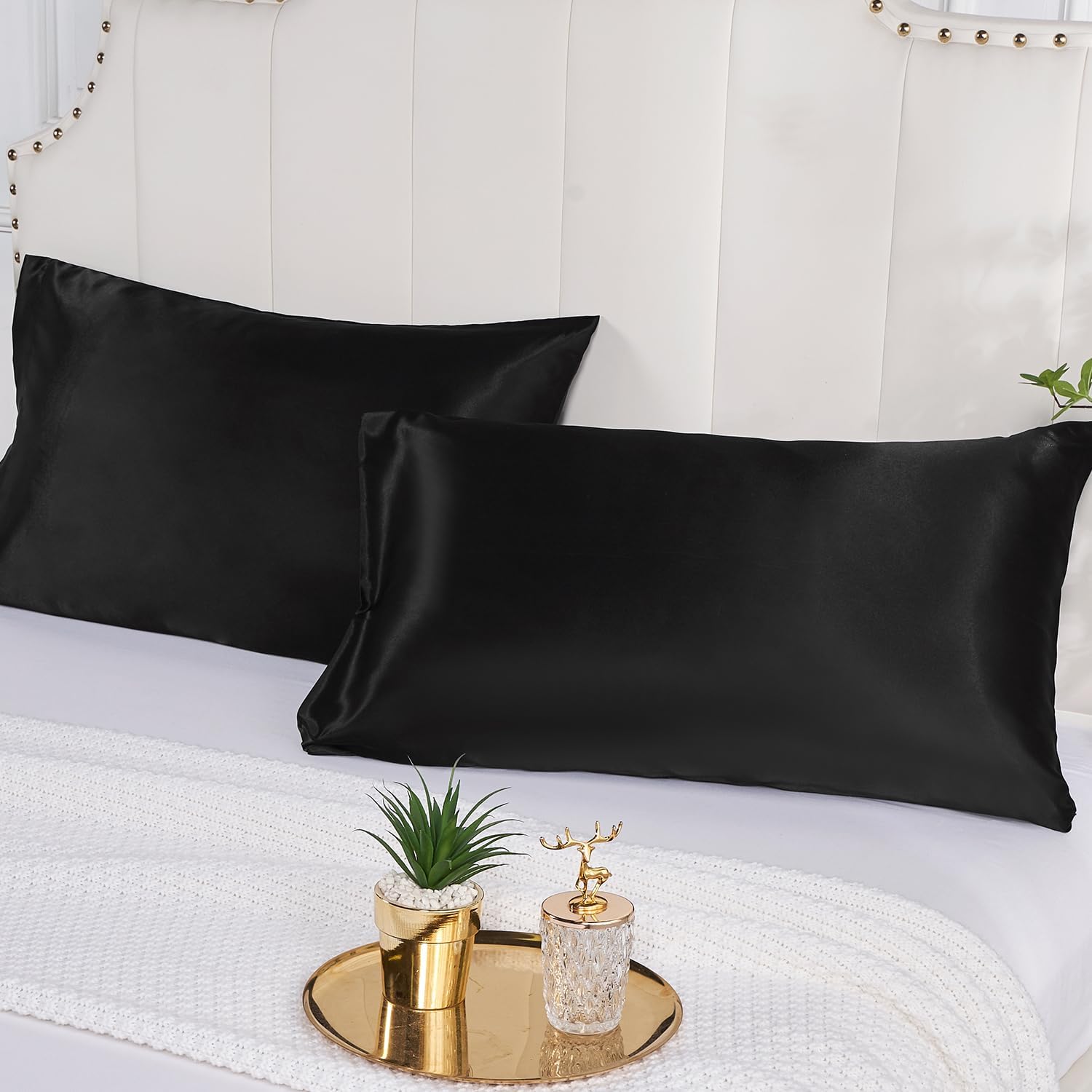 ปลอกหมอนซาติน 2 แพ็คสําหรับผมแ - Satin Silk Pillowcase Hair Skin บทวิจารณ์และราคา