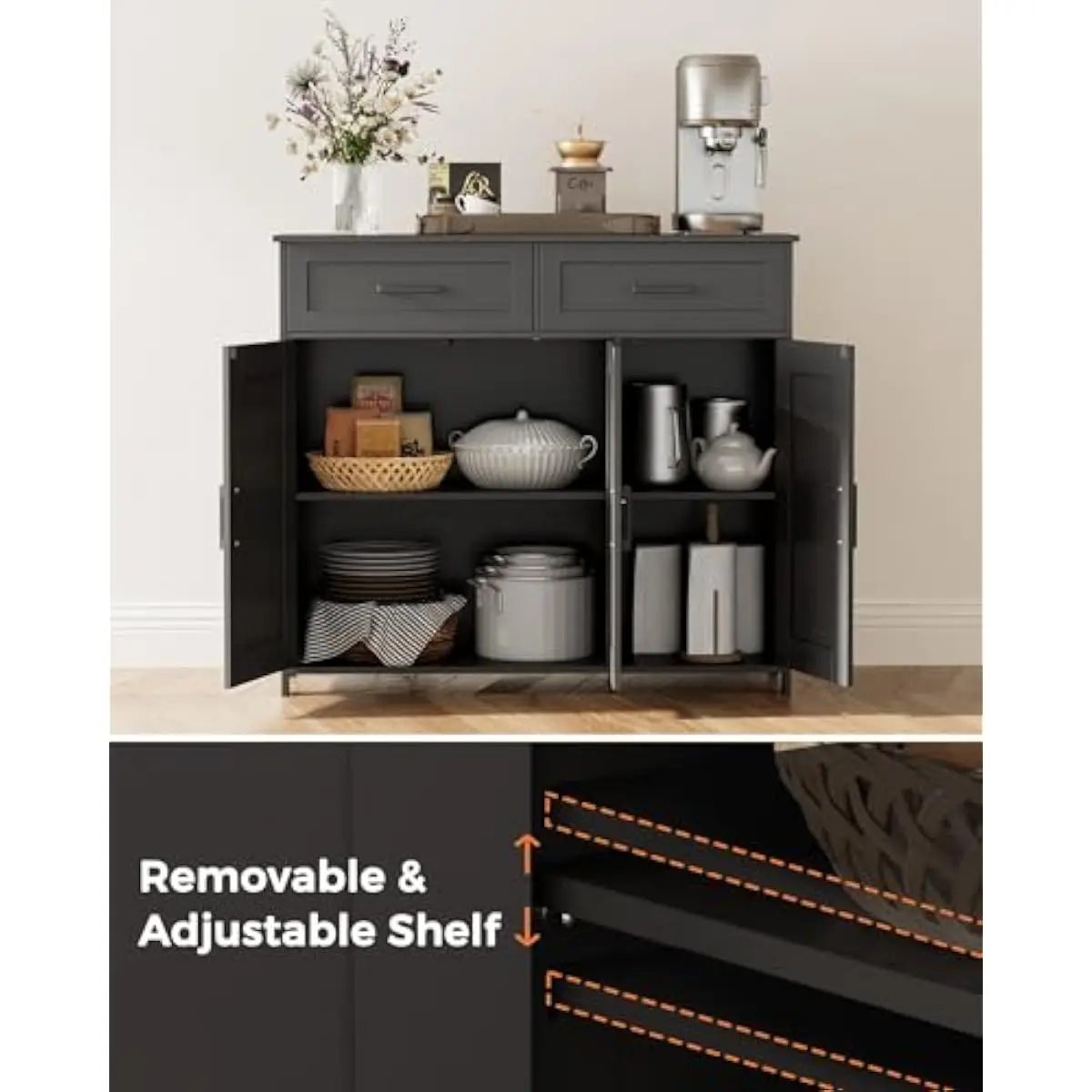 ตู้เก็บของสำหรับบาร์กาแฟพร้อมล - Storage & Organization บทวิจารณ์และราคา