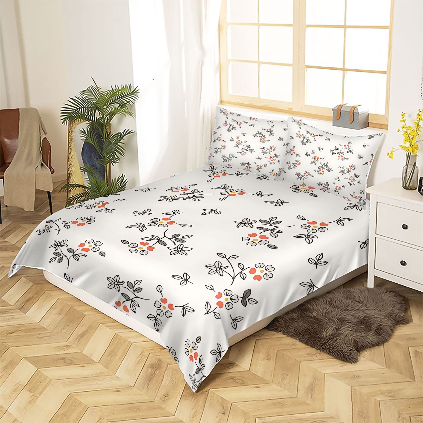 ชุดผ้าปูที่นอนลายดอกไม้เล็กๆ ส - Aesthetic Floral Duvet Cover บทวิจารณ์และราคา