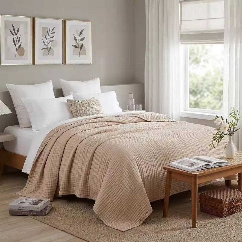 ผ้าห่มมัสลินผ้าฝ้าย 6 ชั้น ผ้า - Muslin Cotton Bedspread บทวิจารณ์และราคา