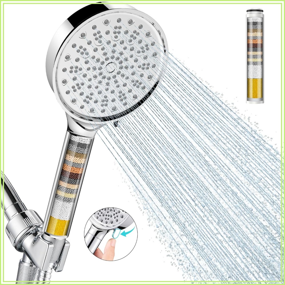 ฝักบัวกรองน้ำแบบมีสายคล้องมือ  - High Pressure Shower Head Handheld บทวิจารณ์และราคา