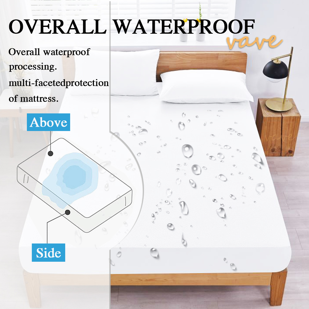 แผ่นเตียงแบบพอดีกันน้ำ100% แผ่ - Waterproof Mattress Protector Breathable บทวิจารณ์และราคา