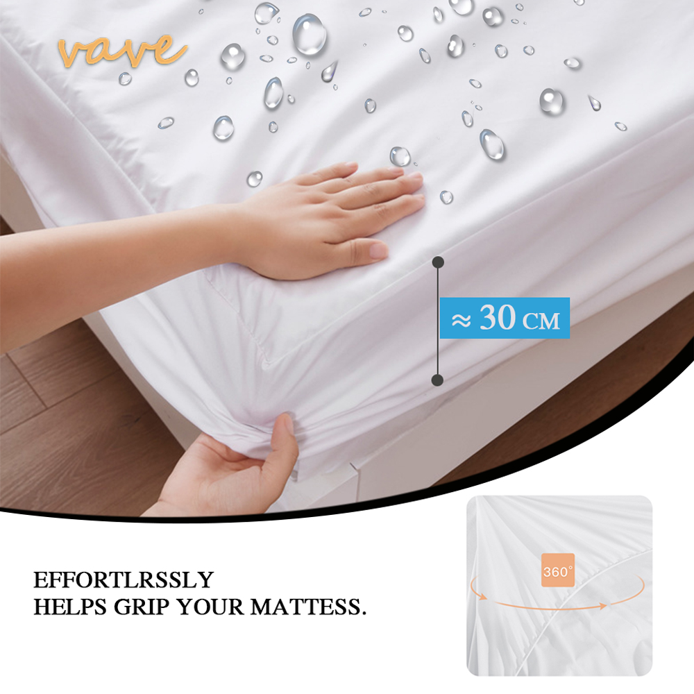 แผ่นเตียงแบบพอดีกันน้ำ100% แผ่ - Waterproof Mattress Protector Breathable บทวิจารณ์และราคา