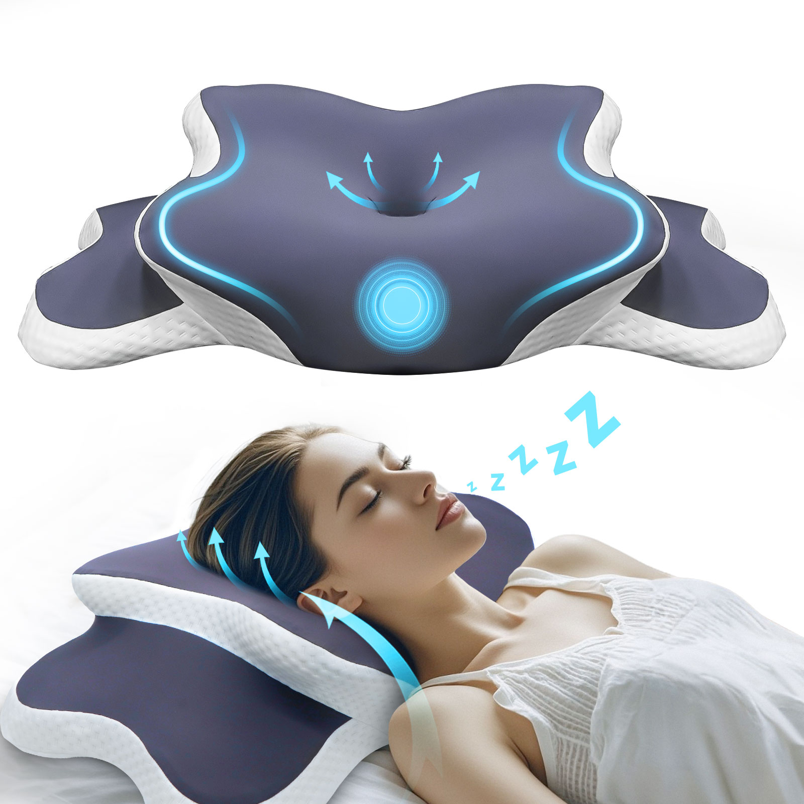 หมอนเมมโมรี่โฟม หมอนรองคอ บรรเ - Memory Foam Orthopedic Pillow Neck Pain บทวิจารณ์และราคา