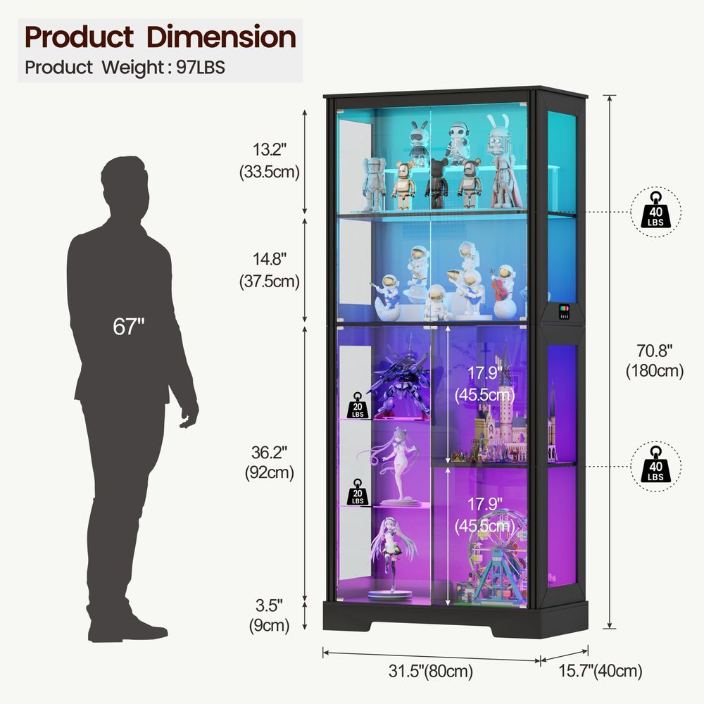 ตู้โชว์มุมโค้งพร้อมไฟ ตู้เก็บข - Lighting บทวิจารณ์และราคา