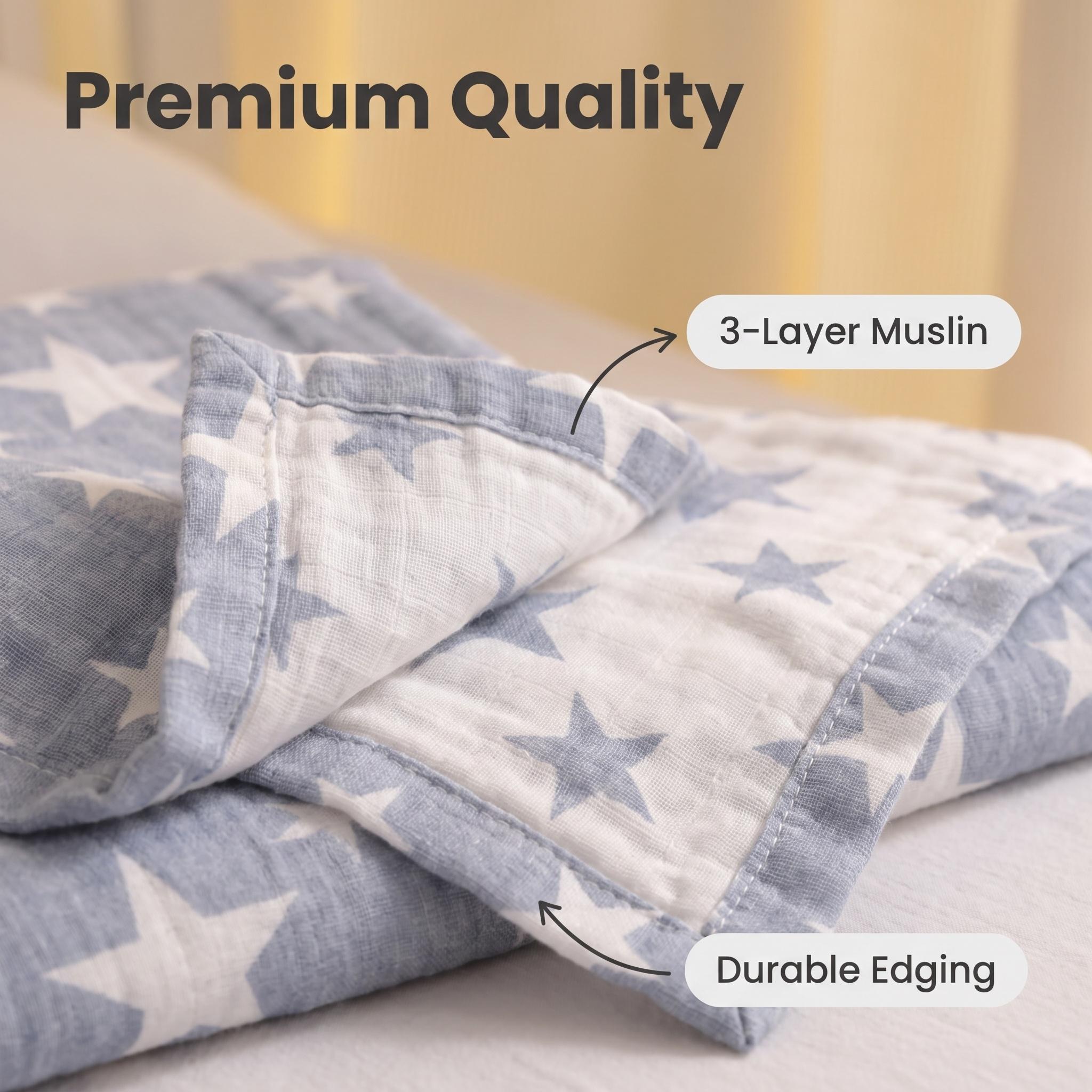 ผ้าห่มผ้าฝ้ายมัสลิน 3 ชั้น นุ่ - Muslin Cotton Bedspread บทวิจารณ์และราคา