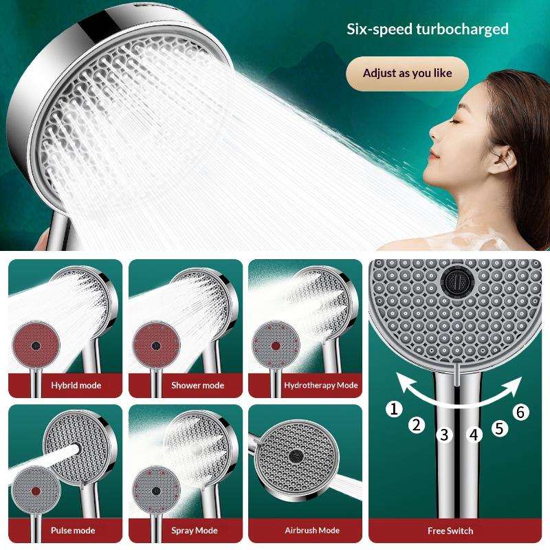 หัวฝักบัวแบบมือถือปรับได้ 6 โห - High Pressure Shower Head Handheld บทวิจารณ์และราคา