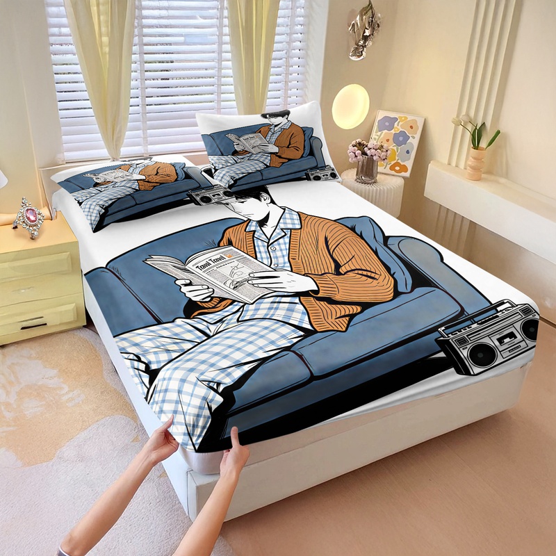 ชุดผ้าปูที่นอนแบบยืดหยุ่นสำหรั - Fitted Bed Sheets Deep Pocket บทวิจารณ์และราคา