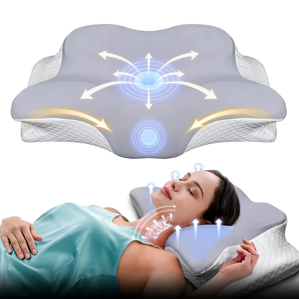 หมอนเมมโมรี่โฟมทรงผีเสื้อ ช่วย - Memory Foam Orthopedic Pillow Neck Pain บทวิจารณ์และราคา