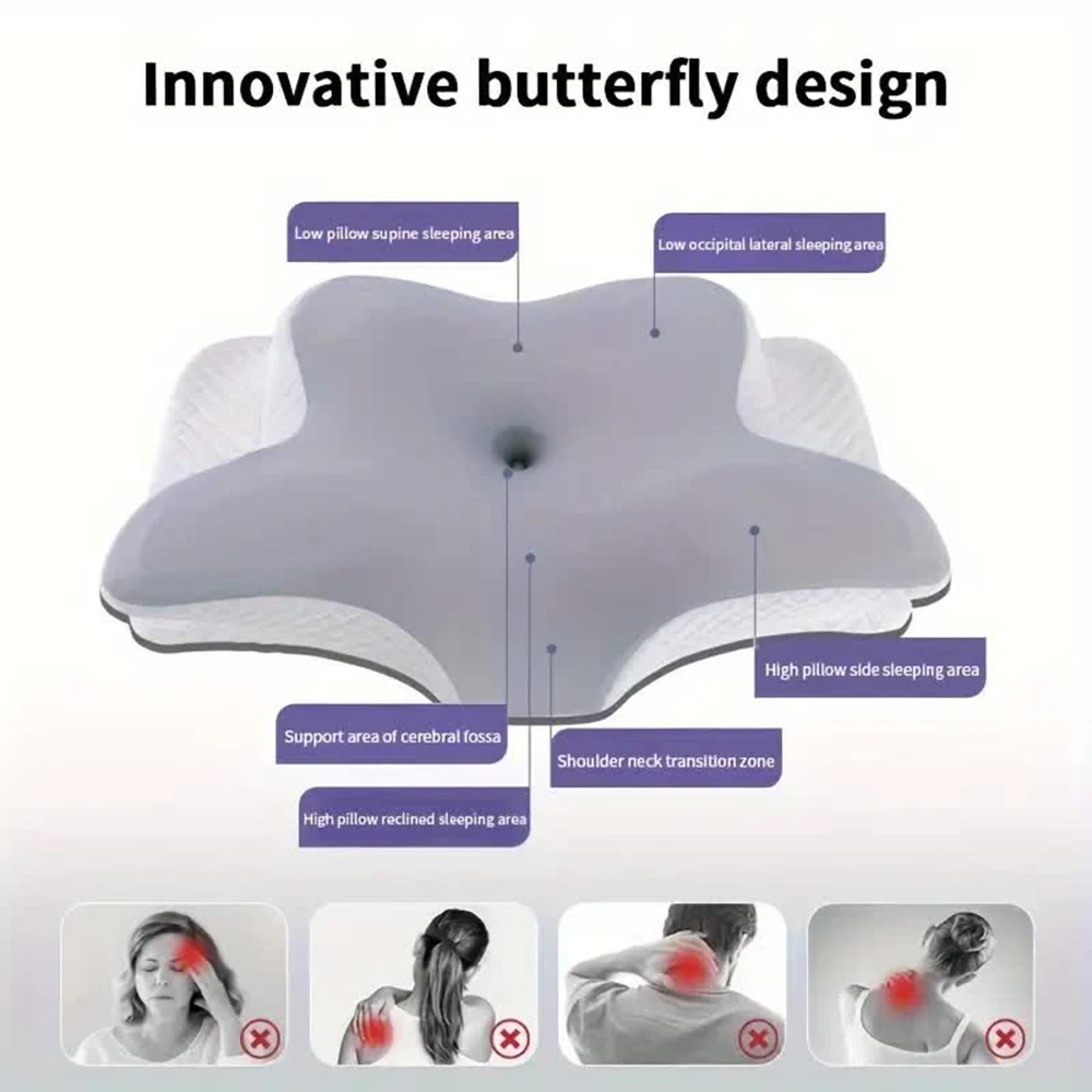 หมอนเมมโมรี่โฟมทรงผีเสื้อ ช่วย - Memory Foam Orthopedic Pillow Neck Pain บทวิจารณ์และราคา