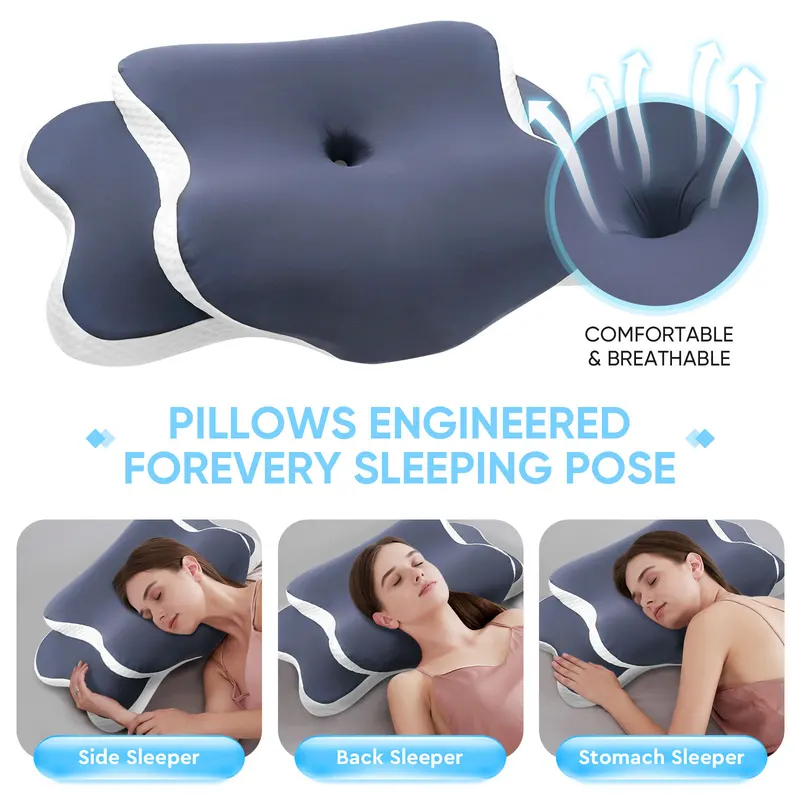 หมอนเมมโมรี่โฟม หมอนรองคอ บรรเ - Memory Foam Orthopedic Pillow Neck Pain บทวิจารณ์และราคา