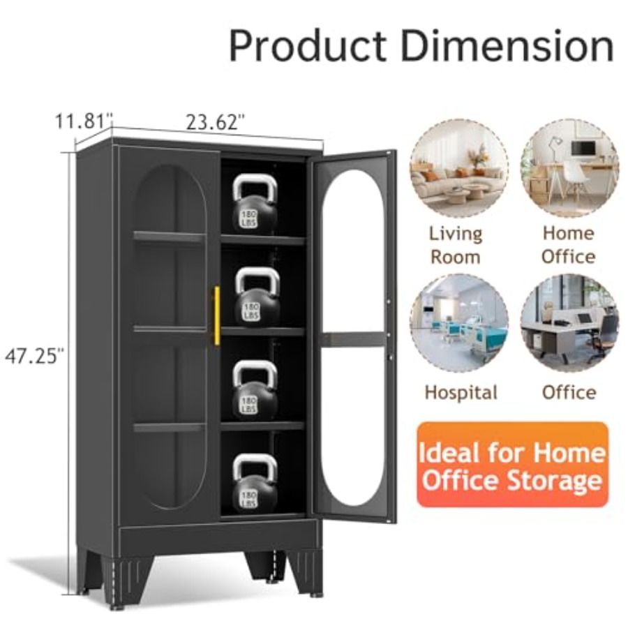 ตู้โชว์แบบล็อคได้ 47 นิ้ว สำหร - Kitchen บทวิจารณ์และราคา