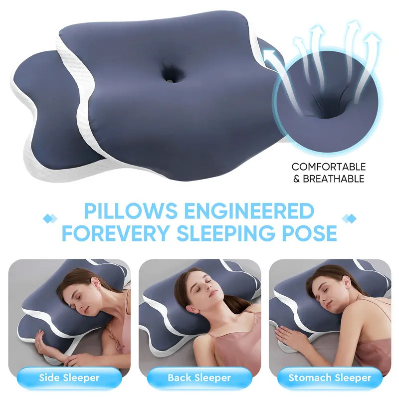 หมอนเมมโมรี่โฟม หมอนรองคอ บรรเ - Memory Foam Orthopedic Pillow Neck Pain บทวิจารณ์และราคา
