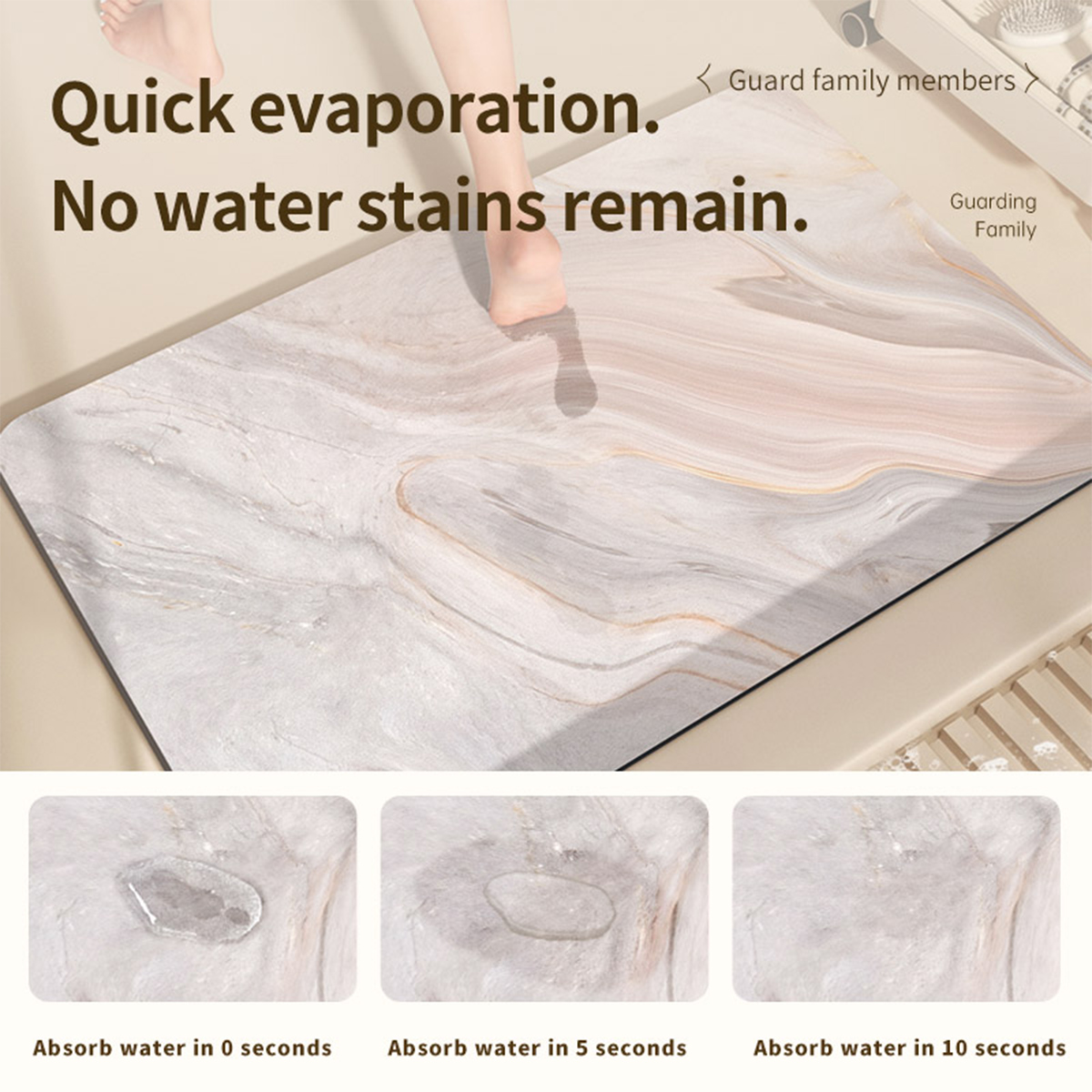 Diatomaceous Earth Bath Mat ห้ - Quick Dry Diatomite Bath Mat บทวิจารณ์และราคา