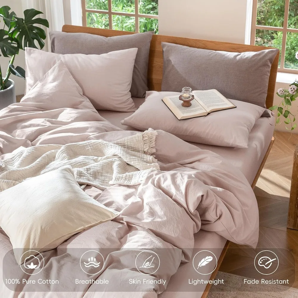 ชุดปลอกผ้านวม 100% ผ้าฝ้ายซักแ - Duvet Cover Sets With Zipper บทวิจารณ์และราคา