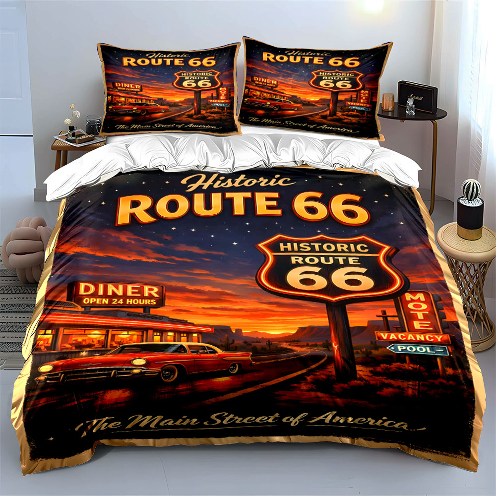 ชุดผ้าคลุมเตียงลายถนน 66 สไตล์ - Duvet Cover Sets With Zipper บทวิจารณ์และราคา