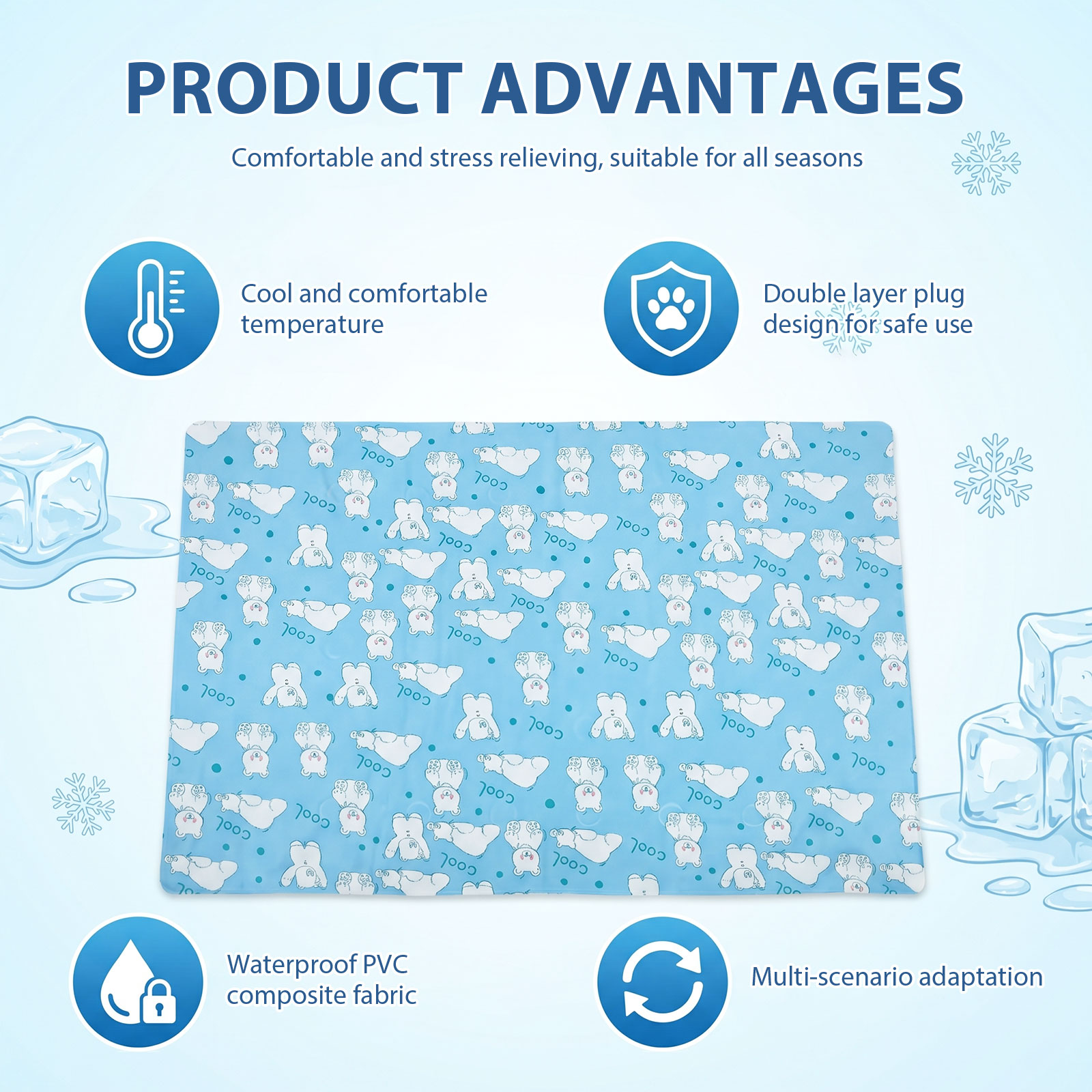 แผ่นรองนอนเย็นสำหรับสัตว์เลี้ย - Cooling Blanket Hot Sleepers บทวิจารณ์และราคา