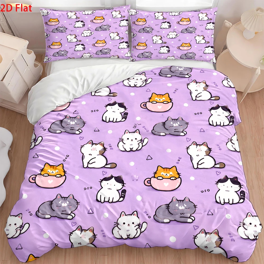 ชุดผ้าปูที่นอนลายแมวน่ารัก 3 ช - Duvet Cover Sets With Zipper บทวิจารณ์และราคา