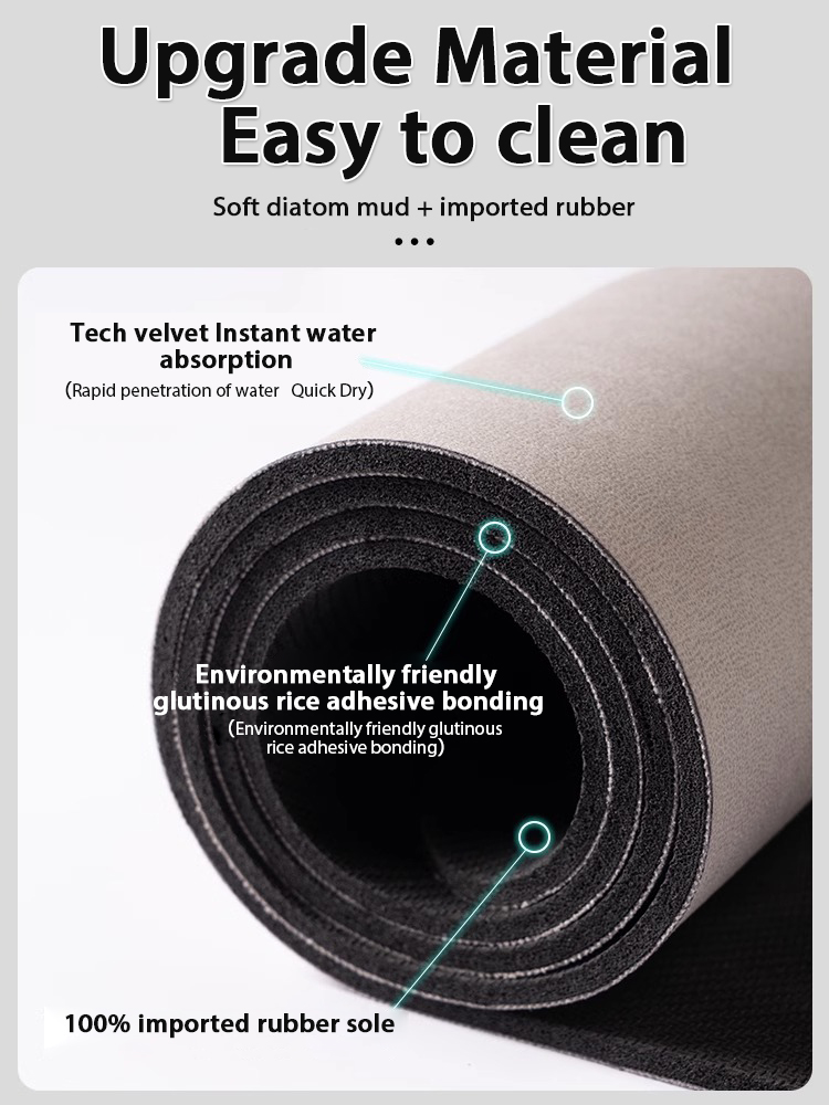 แผ่นรองอาบน้ำไดอะตอมไมต์ลายเรข - Quick Dry Diatomite Bath Mat บทวิจารณ์และราคา