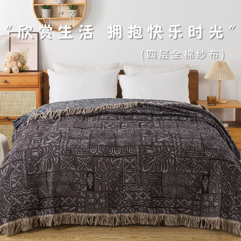 ผ้าคลุมเตียงผ้าฝ้าย 4 ชั้น ผ้า - Muslin Cotton Bedspread บทวิจารณ์และราคา