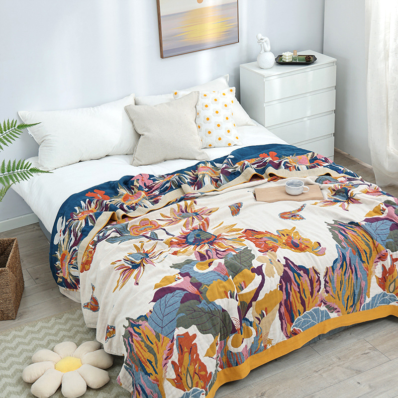 ผ้าห่มผ้าฝ้ายผืนใหญ่ผ้ามัสลินแ - Muslin Cotton Bedspread บทวิจารณ์และราคา