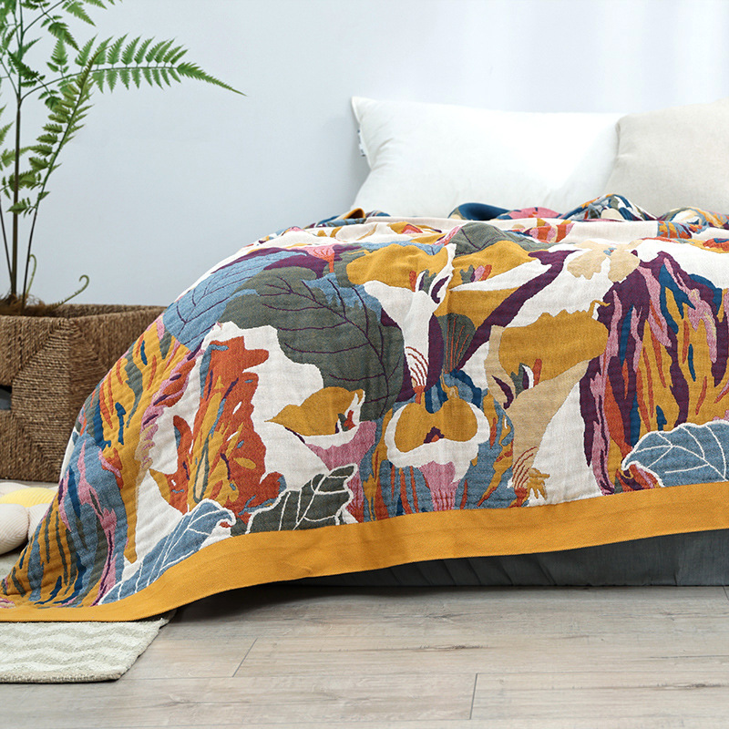 ผ้าห่มผ้าฝ้ายผืนใหญ่ผ้ามัสลินแ - Muslin Cotton Bedspread บทวิจารณ์และราคา