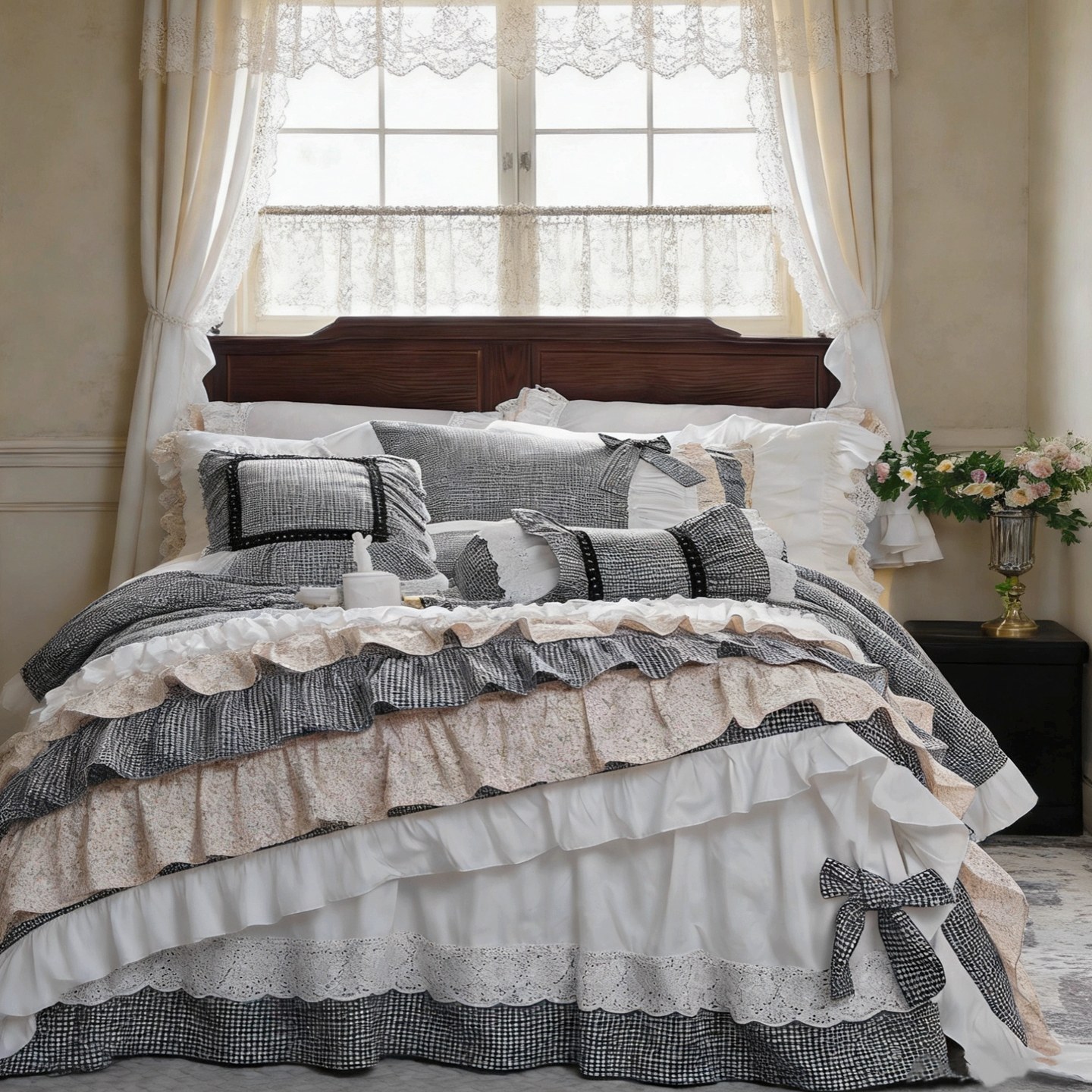 ชุดเครื่องนอนสไตล์คันทรีคอทเทจ - Aesthetic Floral Duvet Cover บทวิจารณ์และราคา