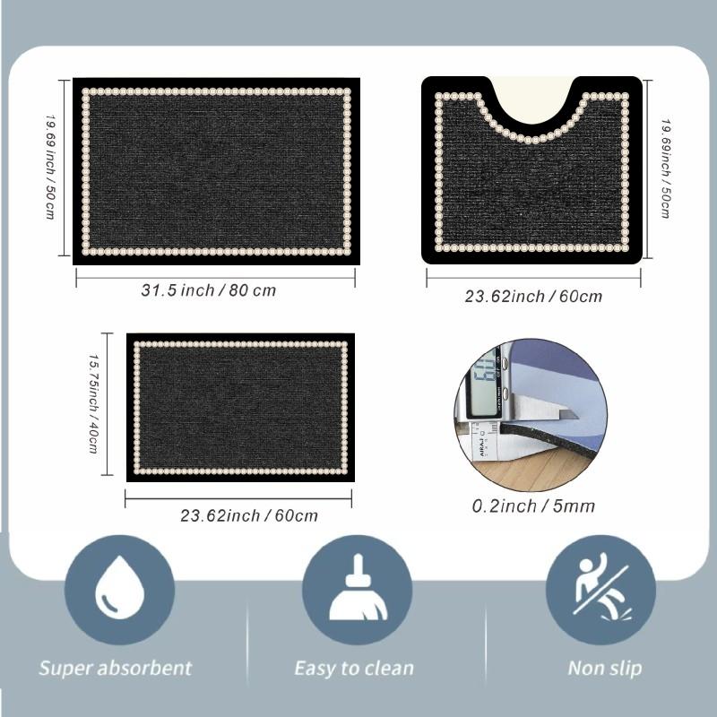 ชุดพรมห้องน้ำ 3 ชิ้น หนานุ่ม ด - Quick Dry Diatomite Bath Mat บทวิจารณ์และราคา