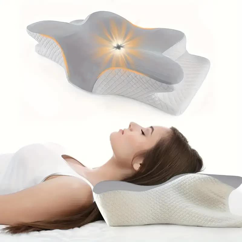 หน่วยความจําโฟมหมอนรูปผีเสื้อผ - Anti Snore Contour Pillow บทวิจารณ์และราคา